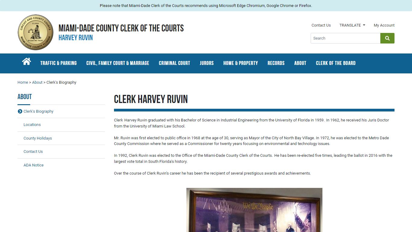 Clerk's Biography - Miami-Dade Clerk